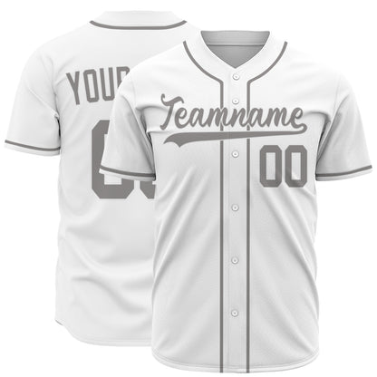Custom Baseball Jersey - Personalized White Shirt with Grey Piping - Full Sublimation for Men Women- Personalized Team Sportswear printed or Stitched Name Number (Size S-8XL)