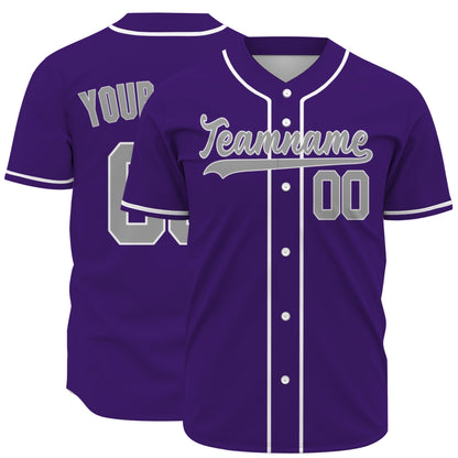 Custom Baseball Jersey - Personalized Purple Shirt with White Piping - Full Sublimation