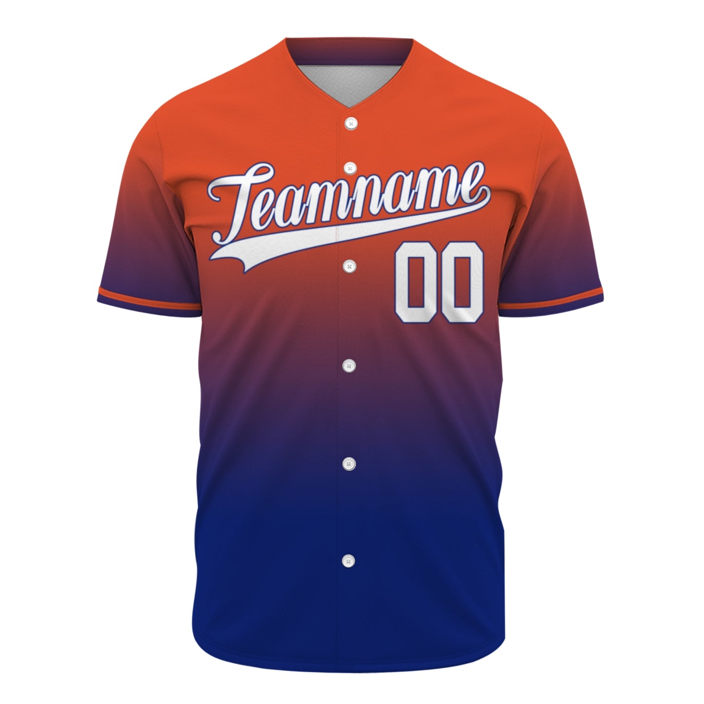Custom Baseball Jersey - Personalized Gradient Shirt with Orange & Blue Design - Full Sublimation