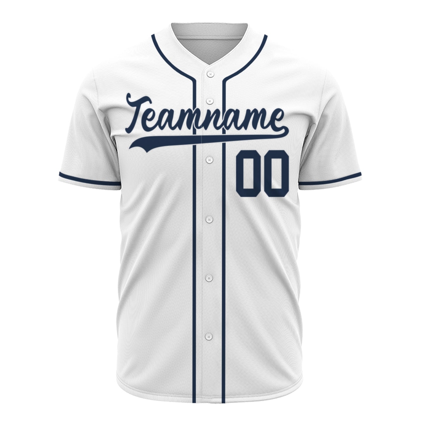 Custom Baseball Jersey - Personalized White Shirt with Navy Blue Piping - Full Sublimation for Men Women- Personalized Team Sportswear printed or Stitched Name Number (Size S-8XL)