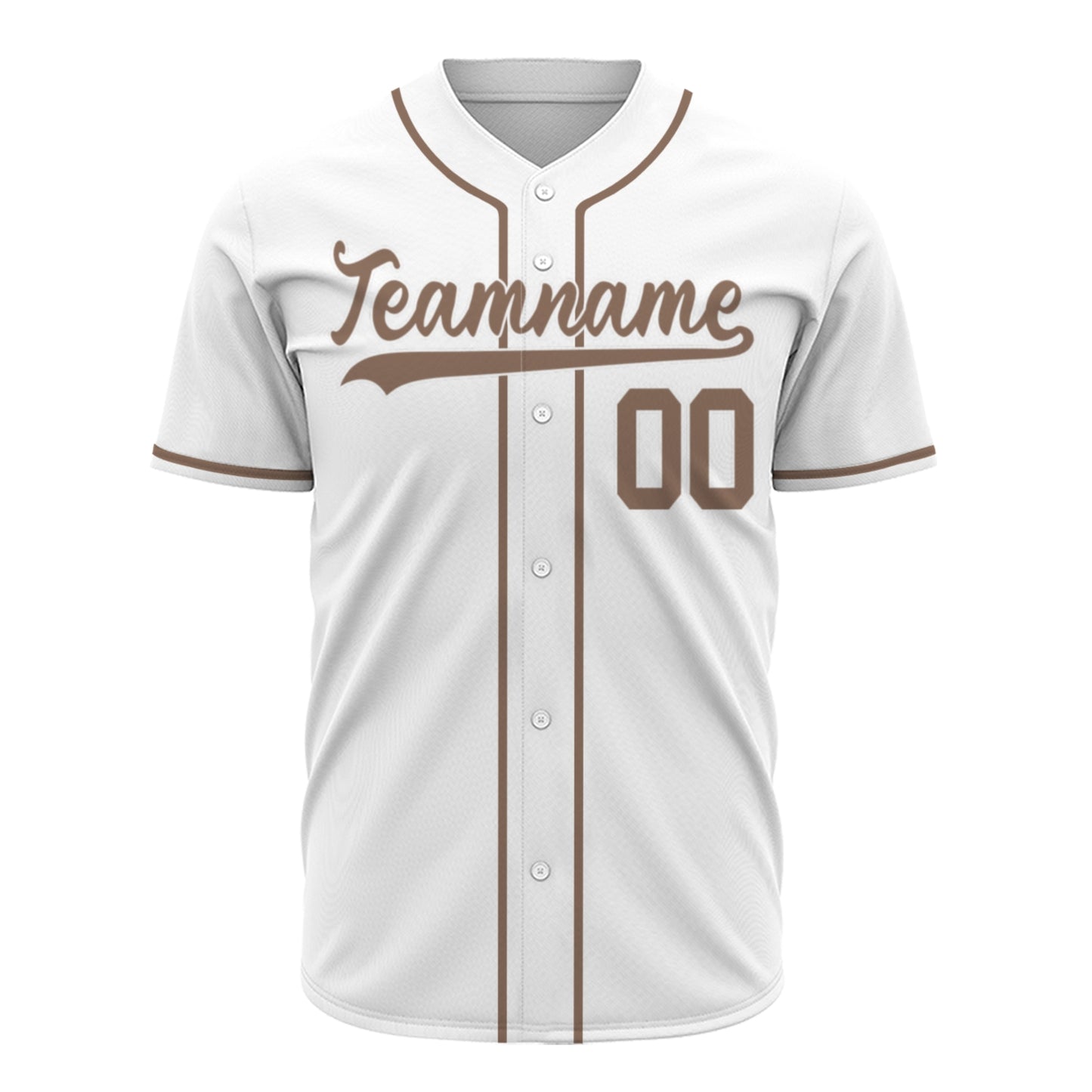 Custom Baseball Jersey - Personalized White Shirt with Brown Lettering - Full Sublimation for Men Women- Personalized Team Sportswear printed or Stitched Name Number (Size S-8XL)