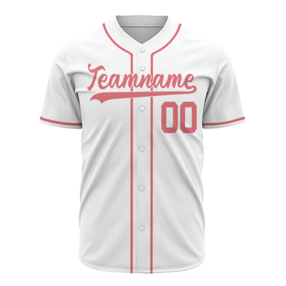 Custom Baseball Jersey - Personalized White Shirt with Soft Red Details - Full Sublimation for Men Women- Personalized Team Sportswear printed or Stitched Name Number (Size S-8XL)