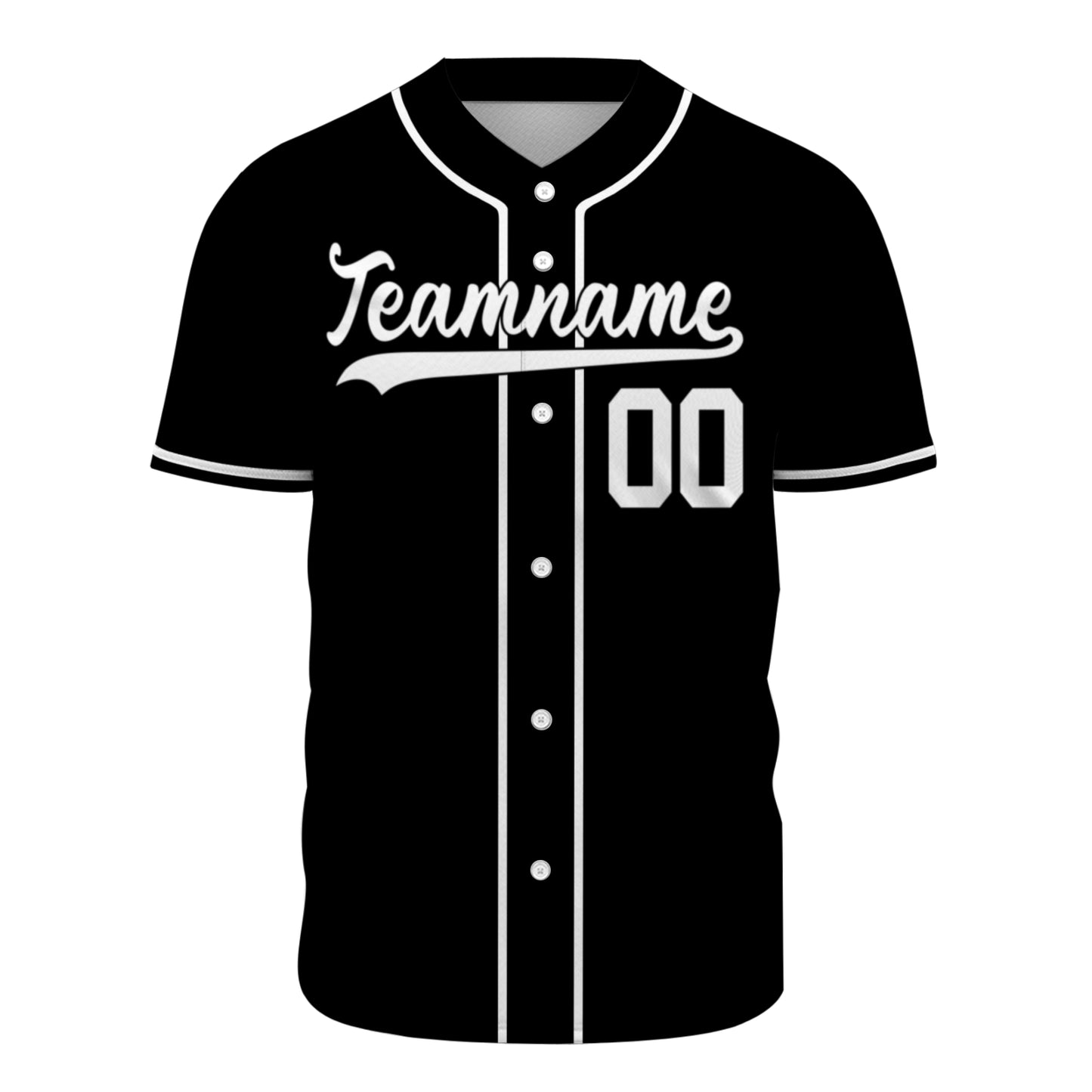 Custom Baseball Jersey - Personalized Black Shirt with White Piping - Full Sublimation for Men Women- Personalized Team Sportswear printed or Stitched Name Number (Size S-8XL)