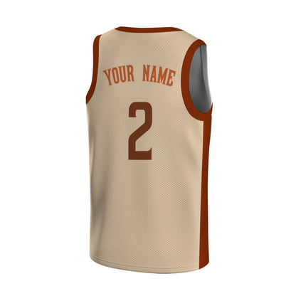 Custom Basketball Jersey - Personalized Cream & Brown Bridge Graphic Uniform - Full Sublimation