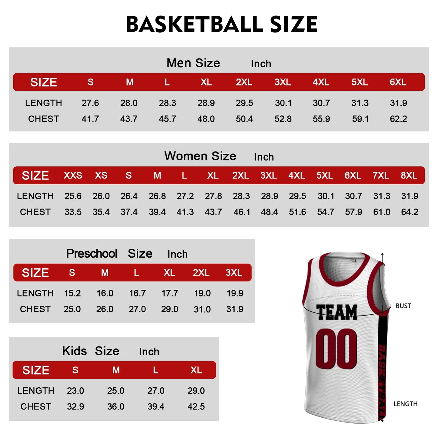 Custom Basketball Jersey - Personalized White Tank Top with Maroon Trim - Full Sublimation