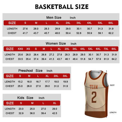 Custom Basketball Jersey - Personalized Cream & Brown Bridge Graphic Uniform - Full Sublimation
