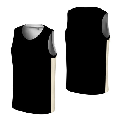 Custom Basketball Jersey - Personalized Black Tank Top with Orange & Pink Graphic - Full Sublimation