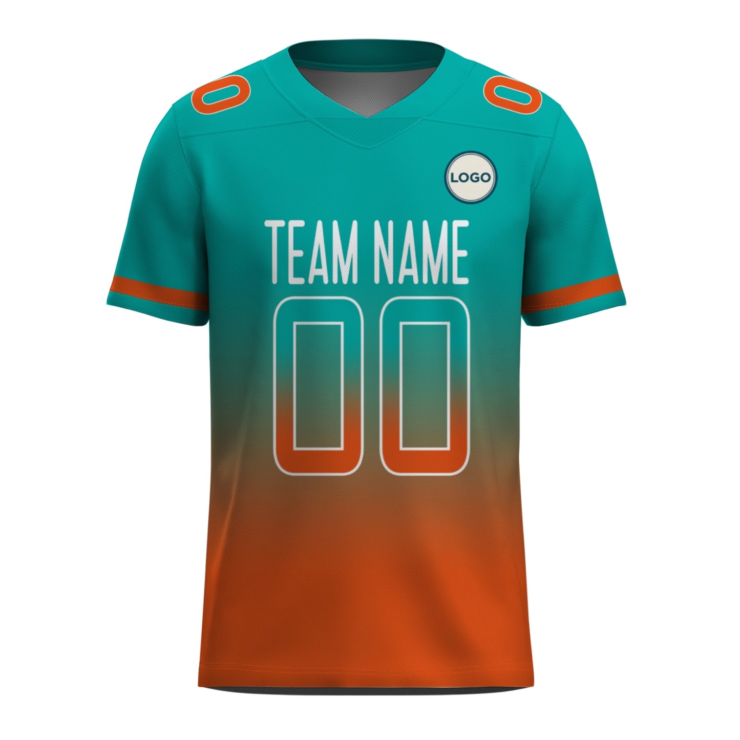 Custom Football Jersey - Teal & Orange Gradient Team Uniform - Full Sublimation
