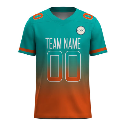 Custom Football Jersey - Teal & Orange Gradient Team Uniform - Full Sublimation