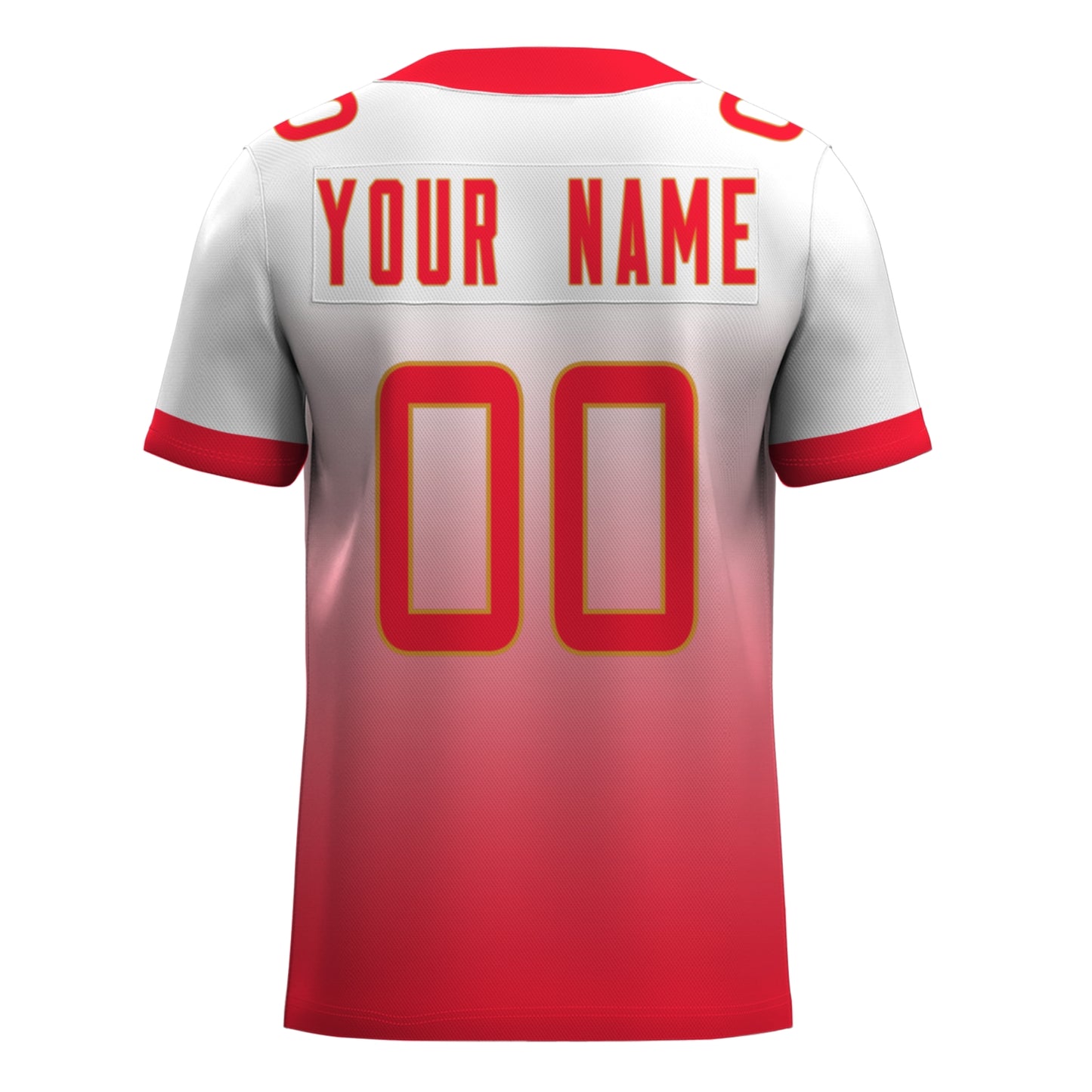 Custom Football Jersey - Personalized White to Red Fade Design - Full Sublimation
