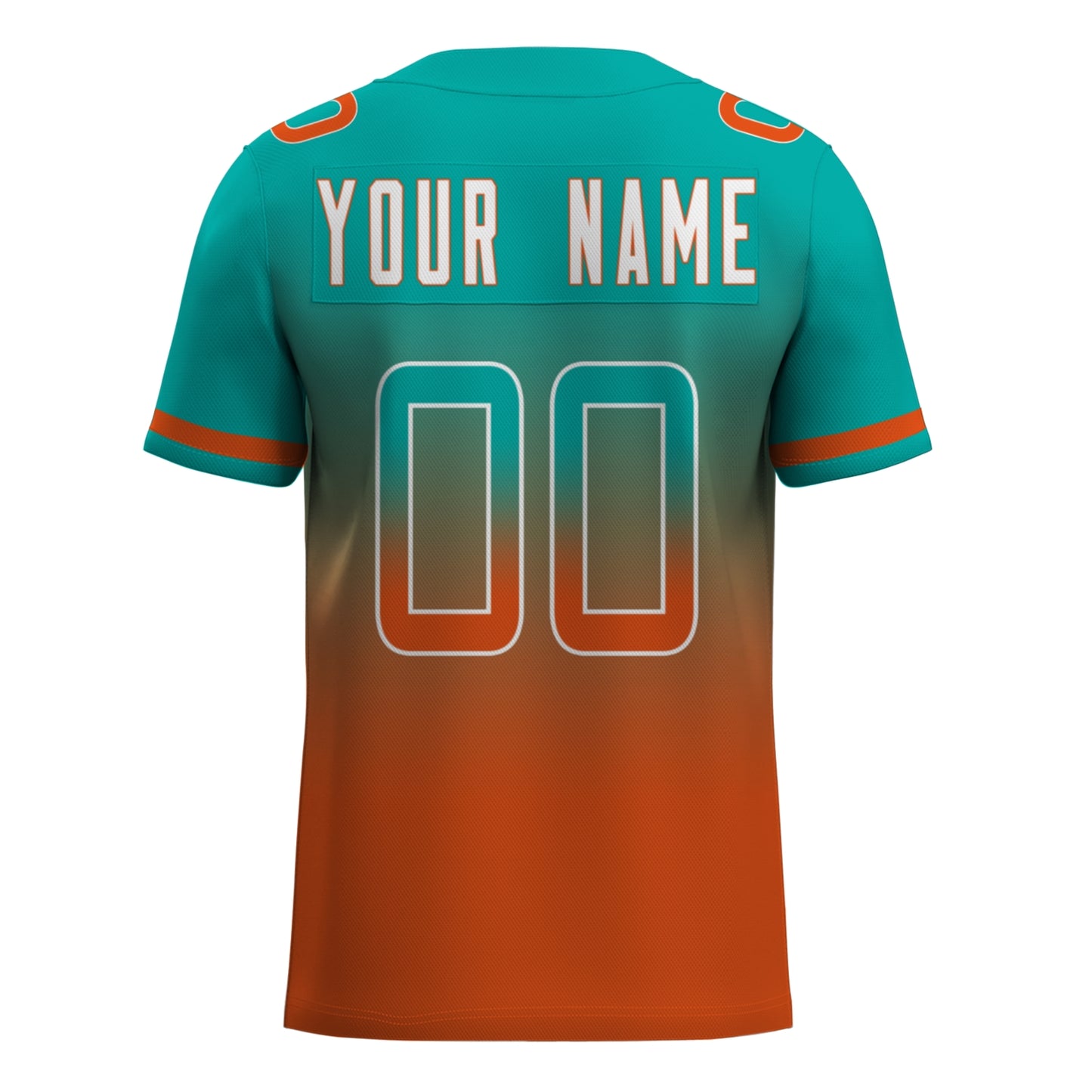 Custom Football Jersey - Teal & Orange Gradient Team Uniform - Full Sublimation