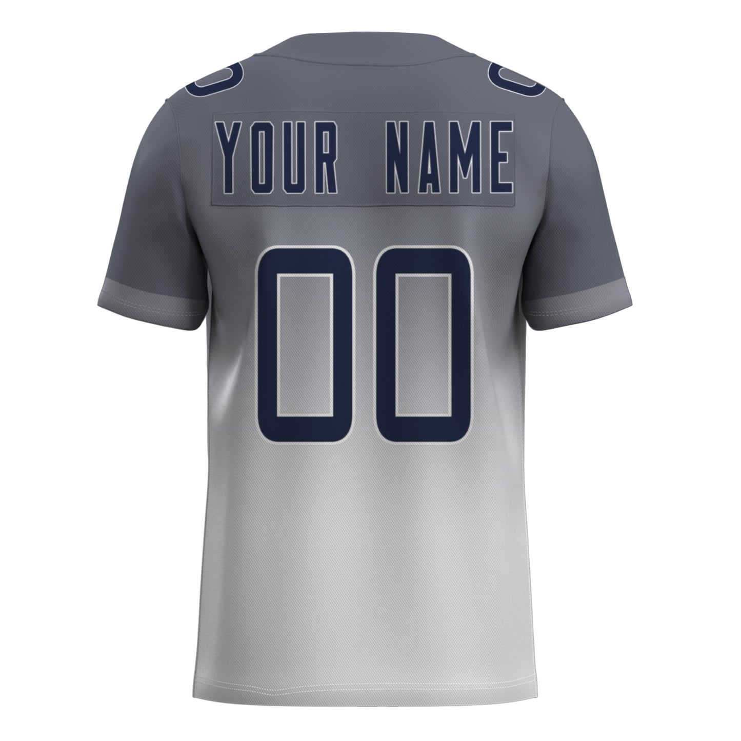 Custom Football Jersey - Personalized Grey to White Fade Design - Full Sublimation