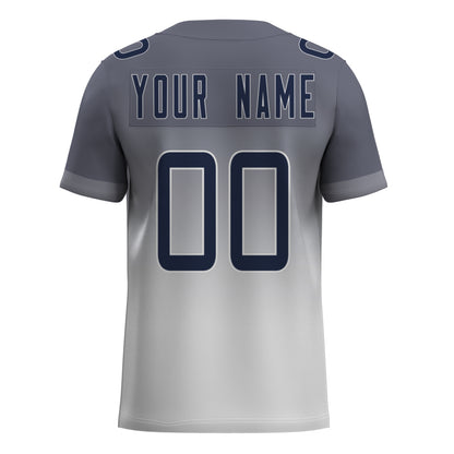 Custom Football Jersey - Personalized Grey to White Fade Design - Full Sublimation