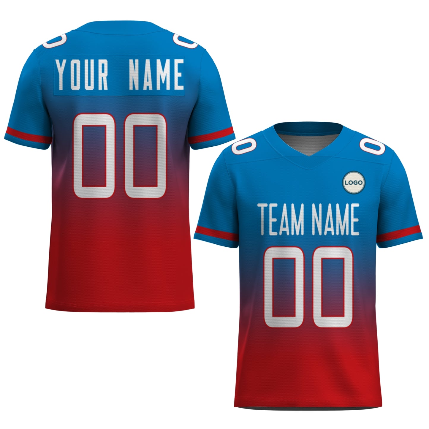 Custom Football Jersey - Navy & Orange Gradient Team Uniform - Full Sublimation