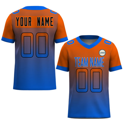 Custom Football Jersey - Orange & Blue Gradient Team Uniform - Full Sublimation