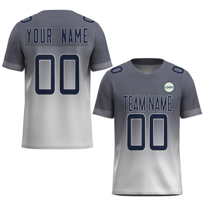 Custom Football Jersey - Personalized Grey to White Fade Design - Full Sublimation