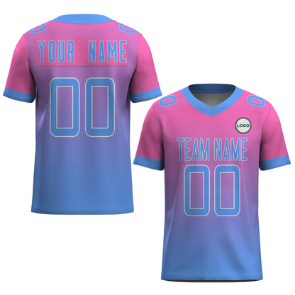 Custom Football Jersey - Personalized Pink to Blue Fade Design - Full Sublimation