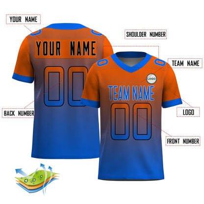 Custom Football Jersey - Orange & Blue Gradient Team Uniform - Full Sublimation