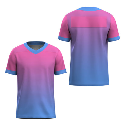 Custom Football Jersey - Personalized Pink to Blue Fade Design - Full Sublimation