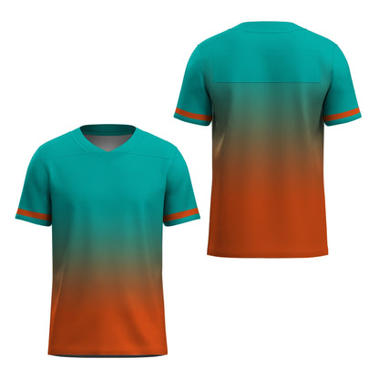 Custom Football Jersey - Teal & Orange Gradient Team Uniform - Full Sublimation