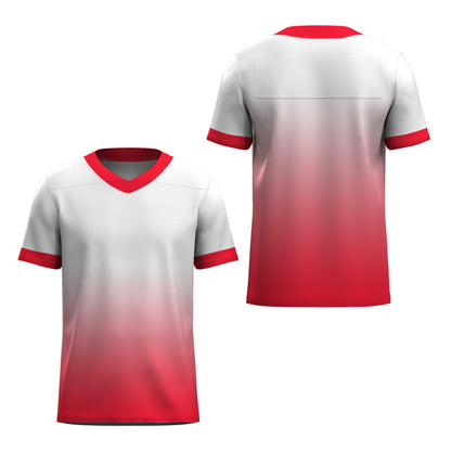 Custom Football Jersey - Personalized White to Red Fade Design - Full Sublimation