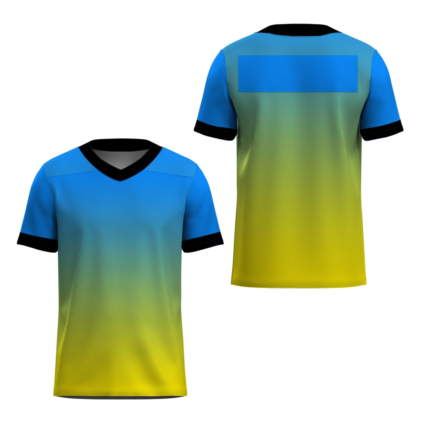 Custom Football Jersey - Personalized Blue to Yellow Fade Design - Full Sublimation Tank