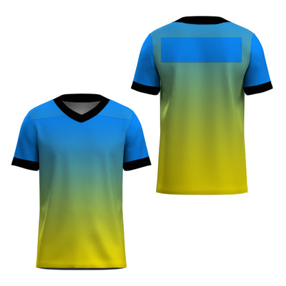 Custom Football Jersey - Personalized Blue to Yellow Fade Design - Full Sublimation Tank