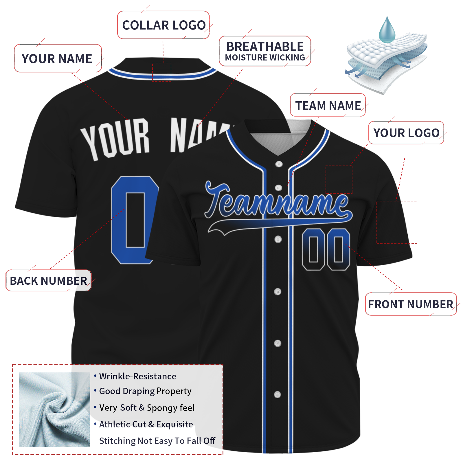 Customized Baseball Jersey for Men, Personalized Baseball Jersey   Custom Sports Fans Shirts Kids Youth Women