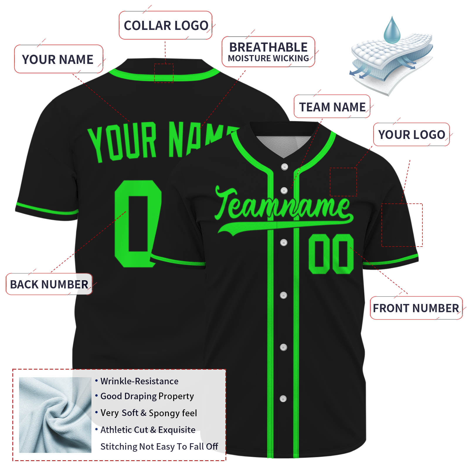 Customized Baseball Jersey for Men, Personalized Baseball Jersey   Custom Sports Fans Shirts Kids Youth Women