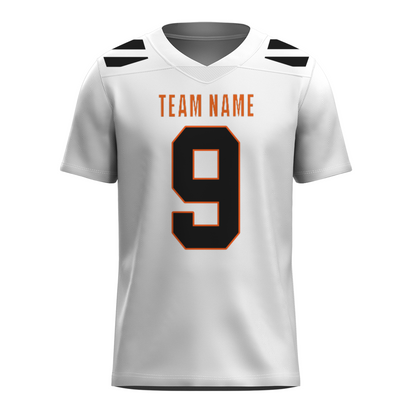Custom Red White-Orange Authentic Football Jersey