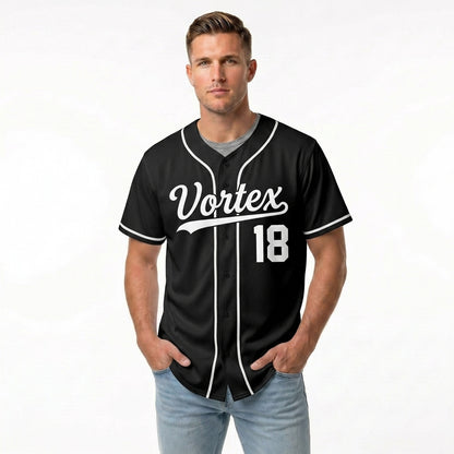 Custom Baseball Jersey - Personalized Black Shirt with White Piping - Full Sublimation for Men Women- Personalized Team Sportswear printed or Stitched Name Number (Size S-8XL)