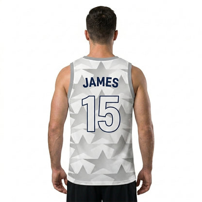 Custom Basketball Jersey - Personalized Star Print Tank Top - Full Sublimation