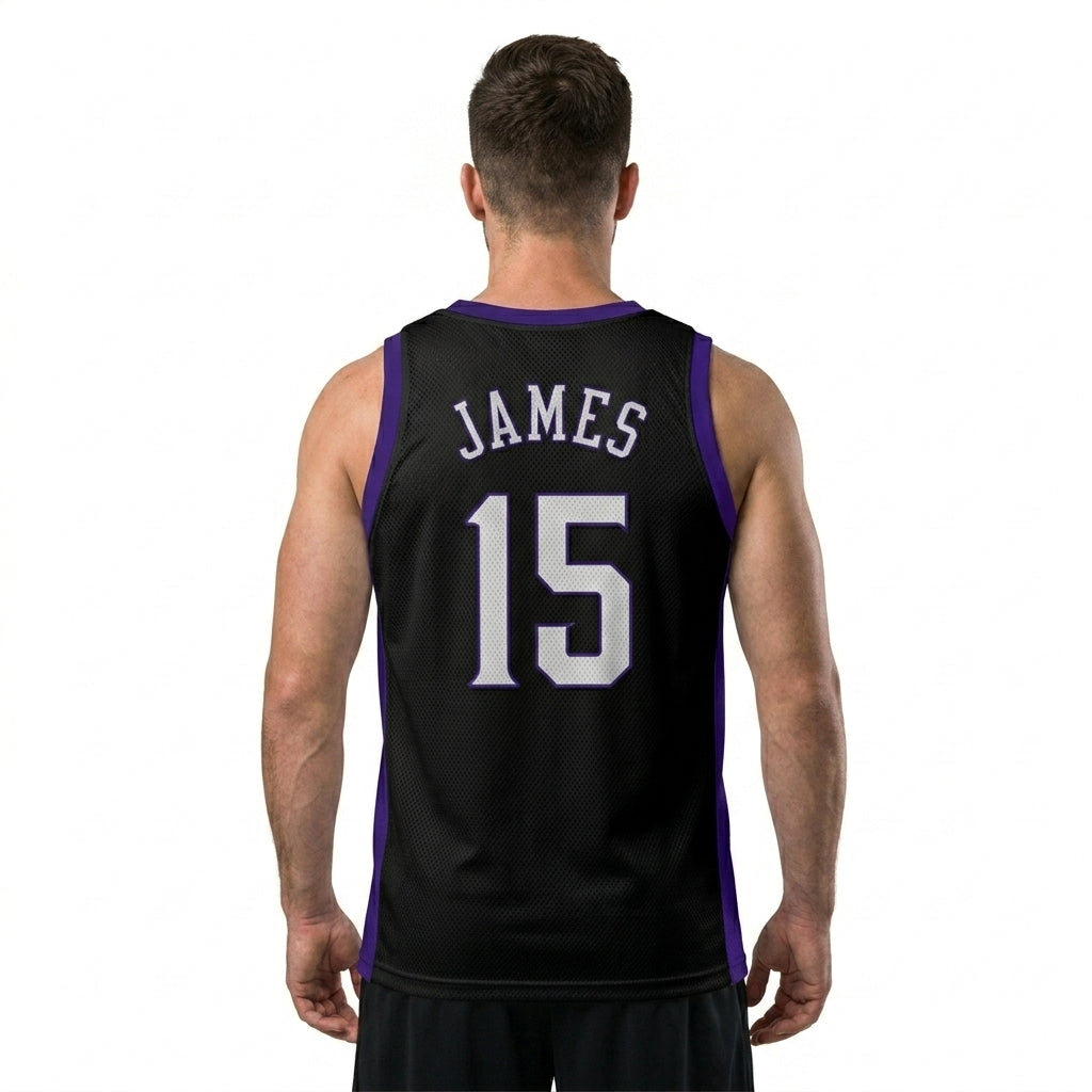 Custom Basketball Jersey - Personalized Pixel Art Sunset Design - Full Sublimation Tank Top