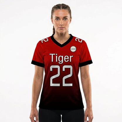 Custom Football Jersey - Red & Black Gradient Team Uniform - Full Sublimation