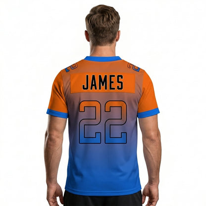 Custom Football Jersey - Orange & Blue Gradient Team Uniform - Full Sublimation