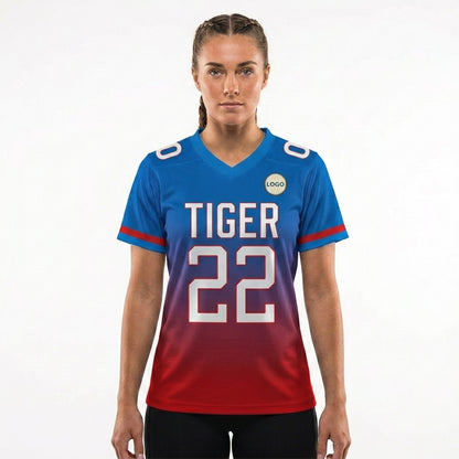Custom Football Jersey - Navy & Orange Gradient Team Uniform - Full Sublimation
