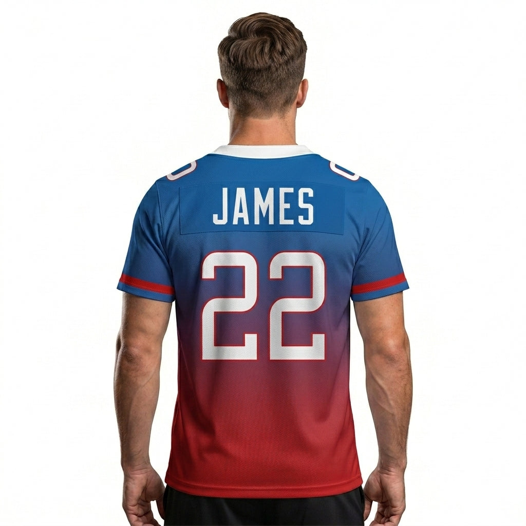 Custom Football Jersey - Navy & Orange Gradient Team Uniform - Full Sublimation